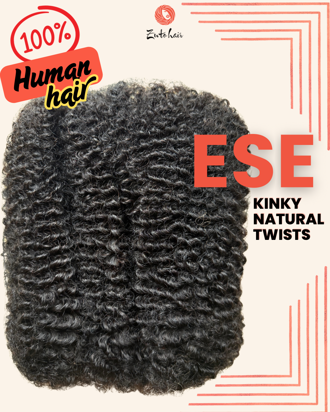 ESE KINKY NATURAL HUMAN HAIR TWISTS.