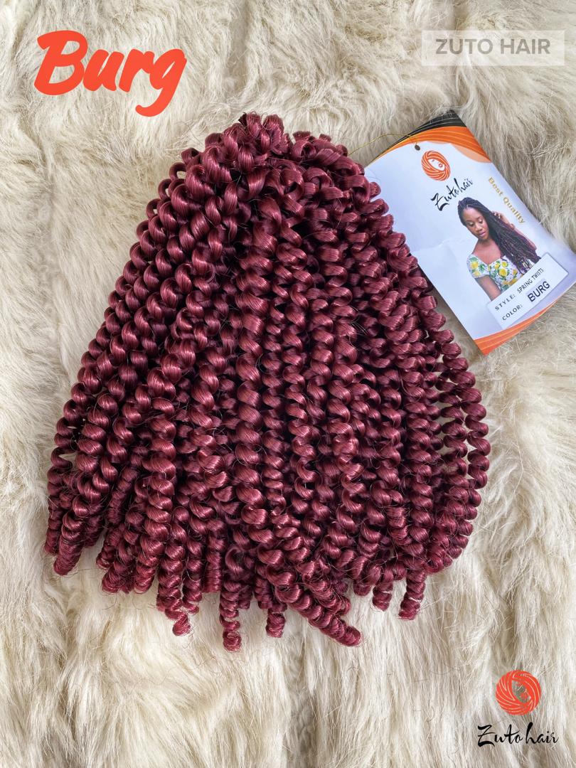 SPRING TWISTS BRAIDING HAIR ATTACHMENT - burgundy